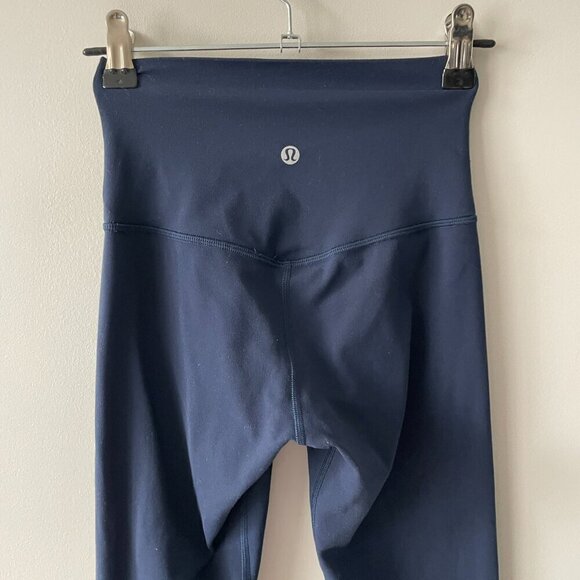Lululemon 2022 Align Crop 23" High Rise Pull On Yoga Leggings True Navy Blue 2 - Picture 5 of 9